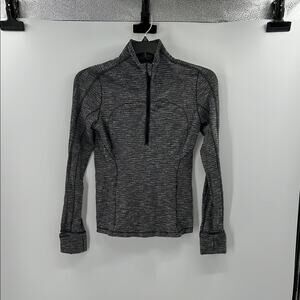 Lululemon Women's Run Briskly 1/2 Zip - Coco Pique Black White - 8